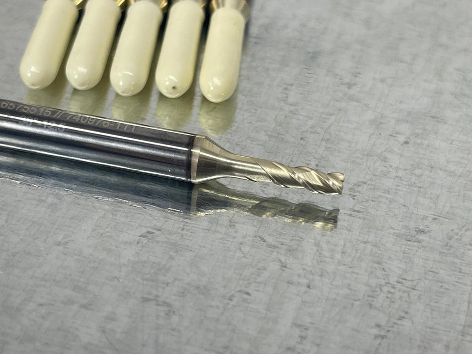 (6) Walter 3mm Carbide End Mill Prototyp 8mm LOC, 3 Flute, 6mm Shank