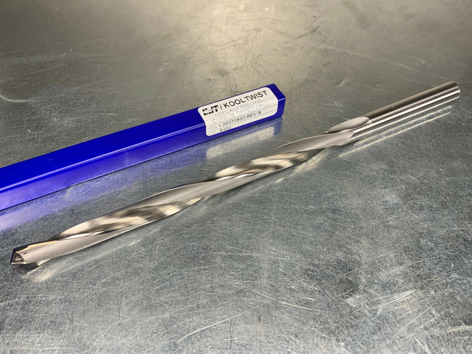 Kooltwist .5433" Carbide Tip Drill, Through Coolant Fed, 11-11/16" OAL