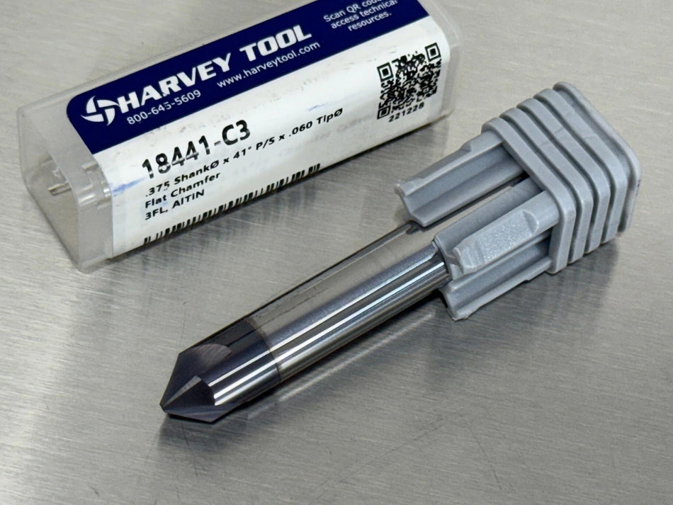 Harvey 41° Carbide Chamfer Cutter Mill 3/8" Shank 18441-C3
