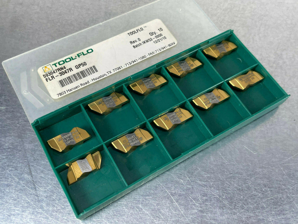 Tool-Flo FLR-3047R GP50 Carbide Inserts Grooving (Pack of 10)