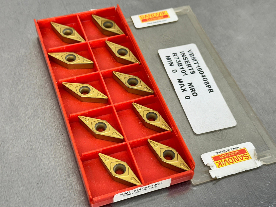 Sandvik VBMT 332-PR 4025 Carbide Insert VBMT 16 04 08-PR (Pack of 10)