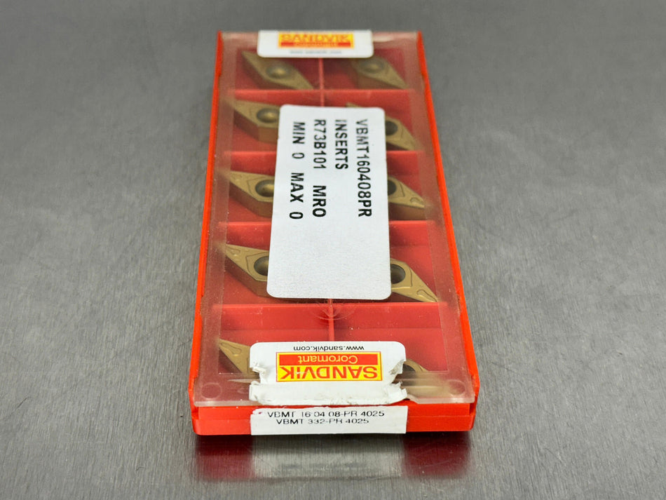 Sandvik VBMT 332-PR 4025 Carbide Insert VBMT 16 04 08-PR (Pack of 10)