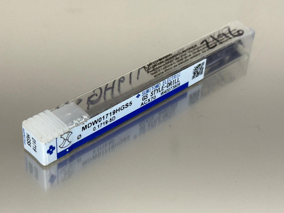 Sumitomo 11/64" Carbide Drill 5xD Through Coolant MDW01719HGS5