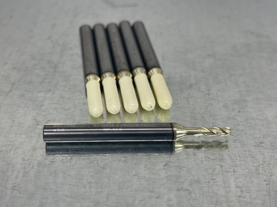 (6) Walter 3mm Carbide End Mill Prototyp 8mm LOC, 3 Flute, 6mm Shank