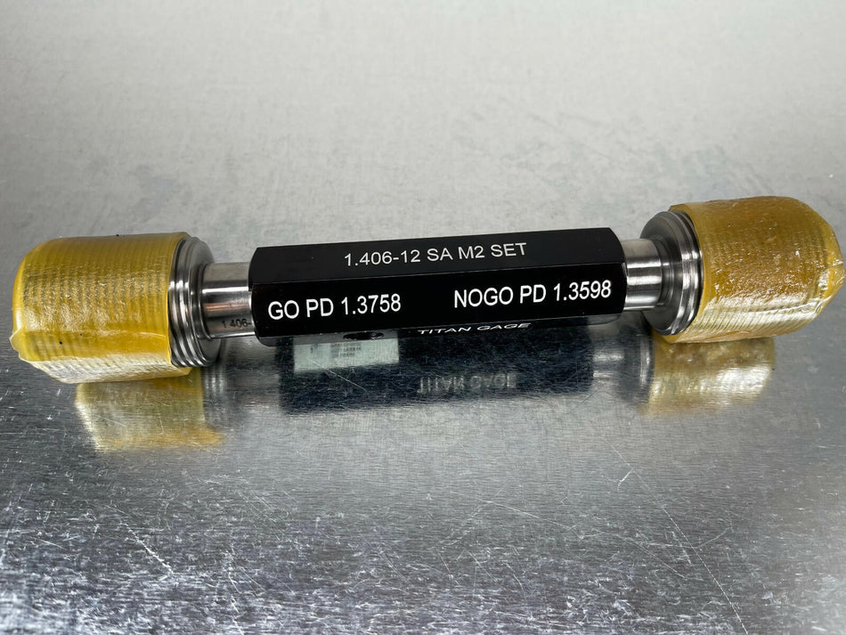 Titan 1.406 12 STUB ACME 2G M2 Thread Gage Set Plug GO / NOGO