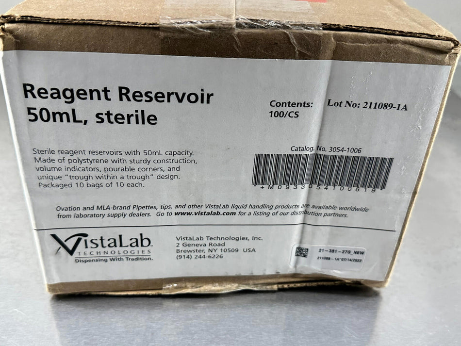 Vista Labs 50mL Reagent Reservoir Sterile 3054-1006 (Case of 100)