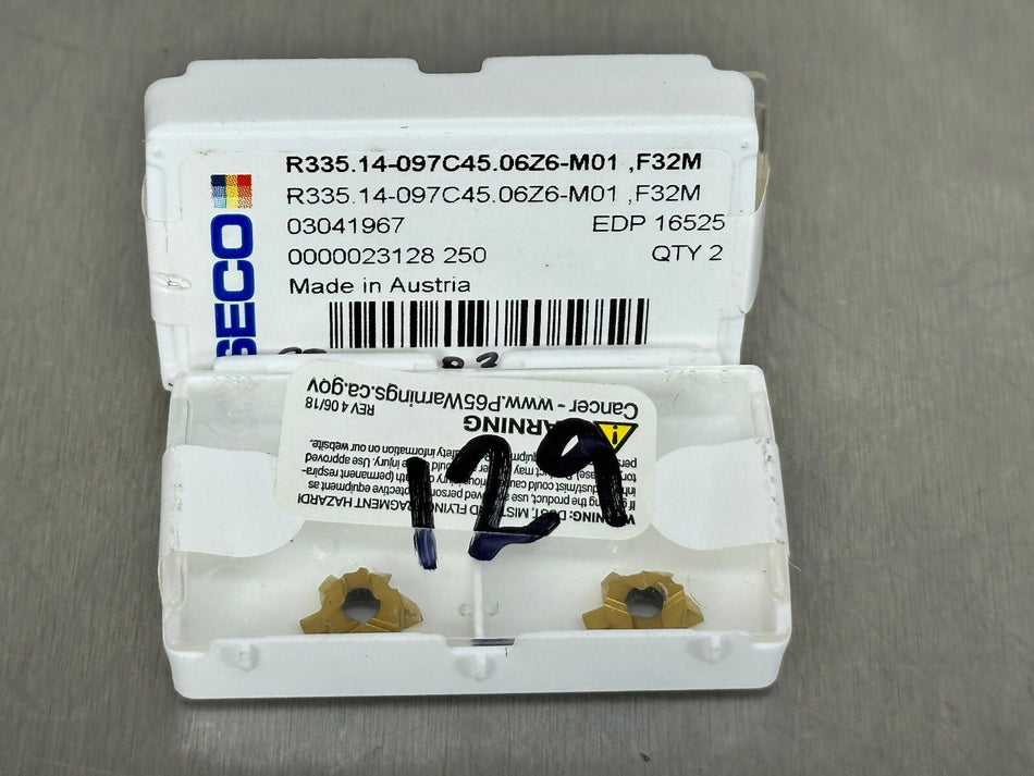 Seco R335.14-097C45.06Z6-M01 F32M Carbide Insert T-Slot 16525 (Pack of 2)