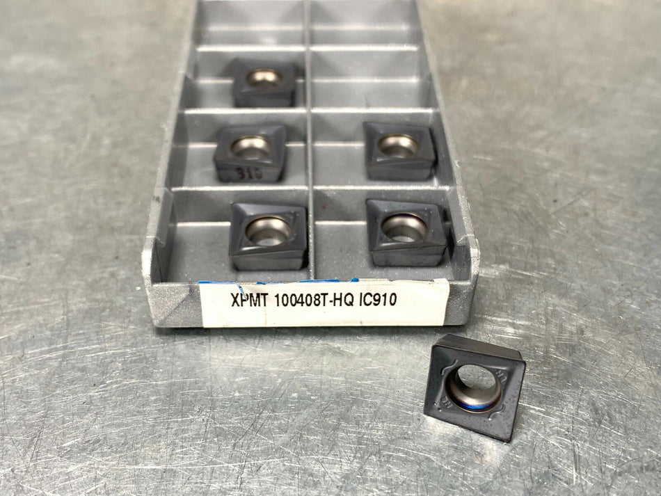 Genuine Iscar XPMT 100408T-HQ IC910 Carbide Insert (Pack of 6)