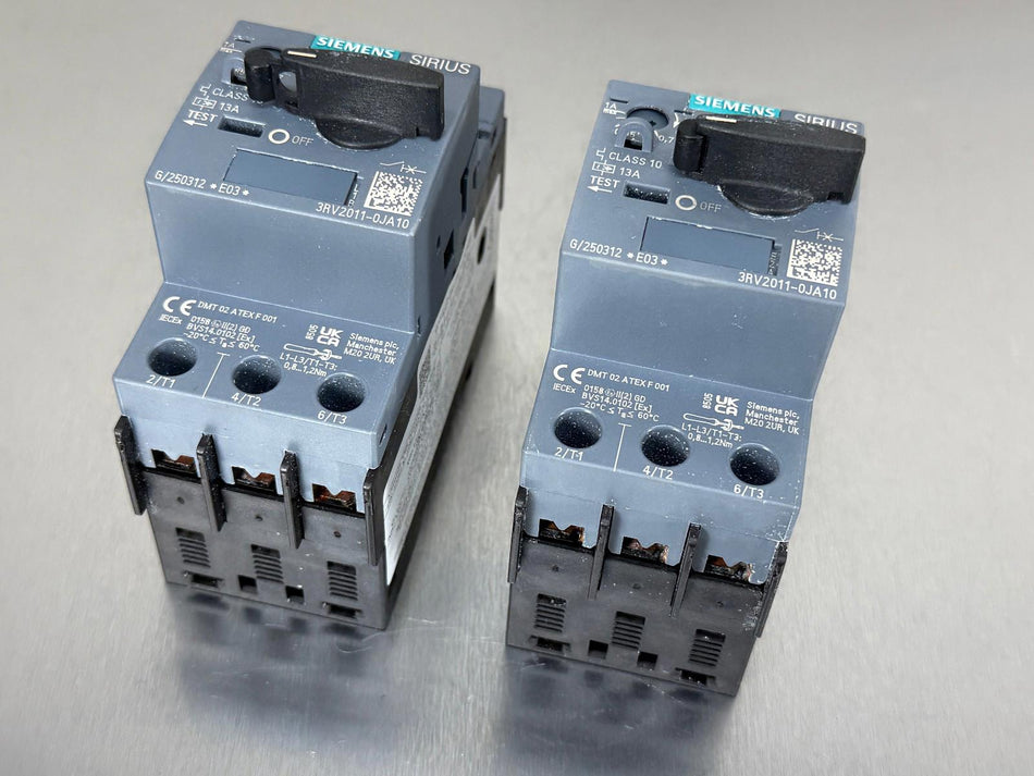 (2) Siemens 3RV2011-0JA10 Circuit Breaker Sirius