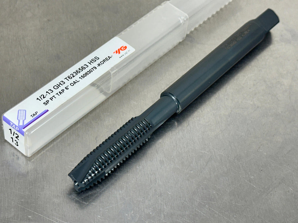 YG1 1/2-13 Extension Tap Spiral Point H3 6" OAL, 2 Flute T6236563
