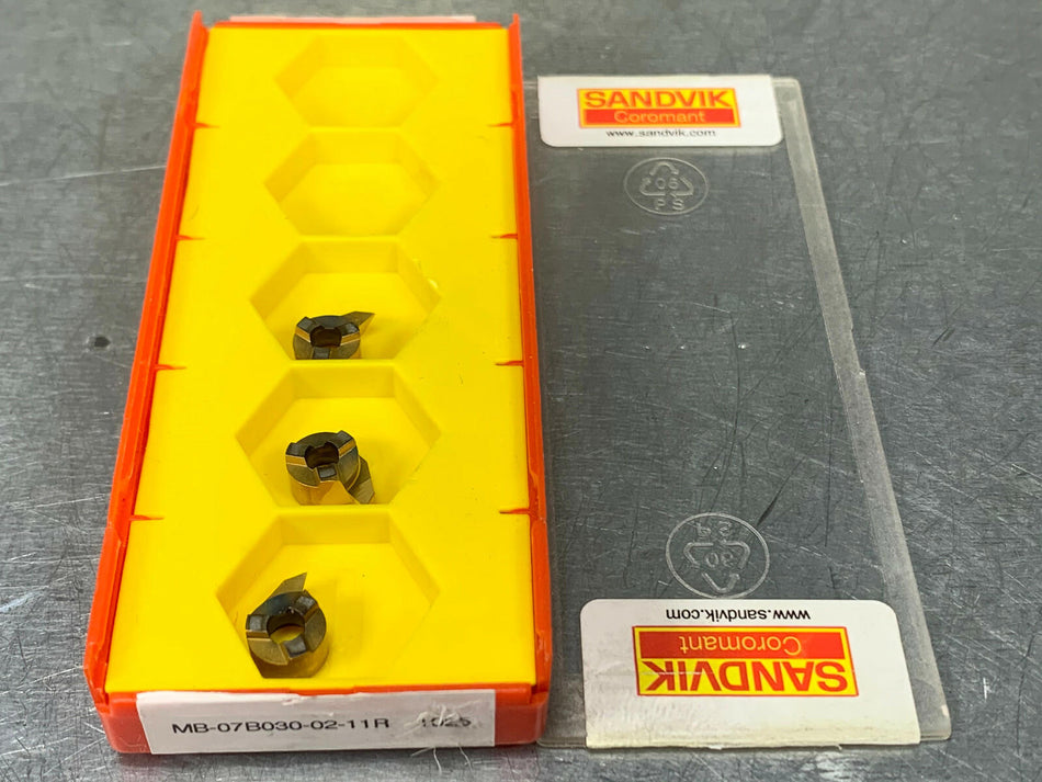Sandvik MB-07B030-02-11R Carbide Insert CoroCut MB Back Boring (Pack of 3)