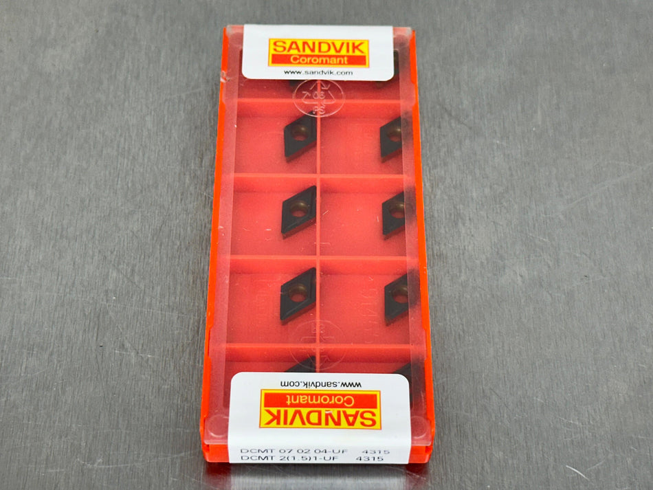 Sandvik DCMT 2(1.5)1-UF 4315 Carbide Insert DCMT 07 02 04-UF (Pack of 10)