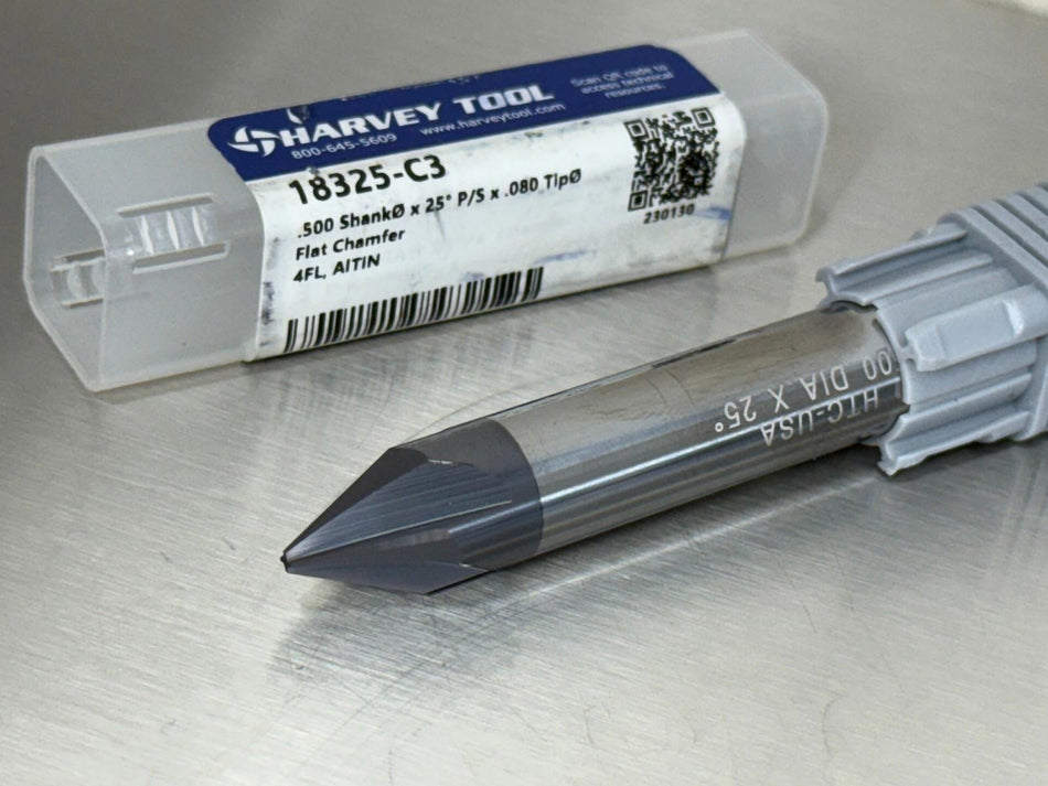 Harvey 25° Carbide Chamfer Cutter Mill 1/2" Shank 18325-C3