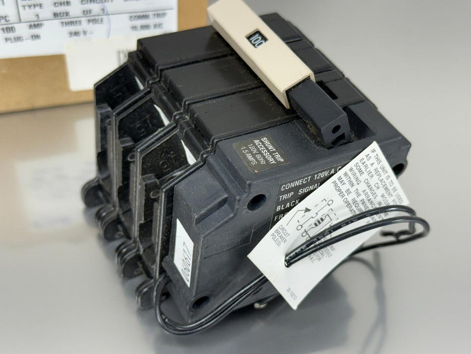 Eaton CH3100ST Circuit Breaker Shunt Trip 100A, 3-Pole, 240VAC