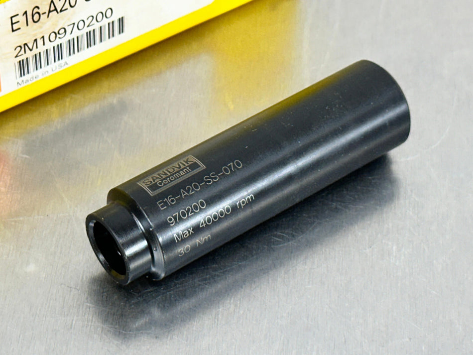 Sandvik E16-A20-SS-070 Coromant EH Adapter E16 to 20mm Cylindrical Shank
