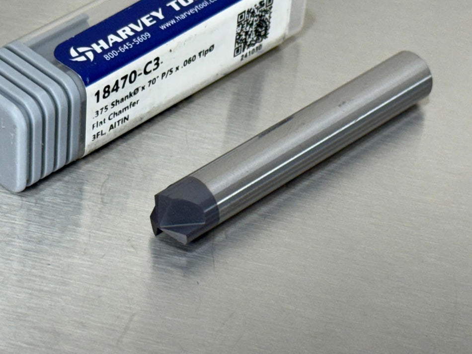 Harvey 70° Carbide Chamfer Cutter Mill 3/8" Shank 18470-C3