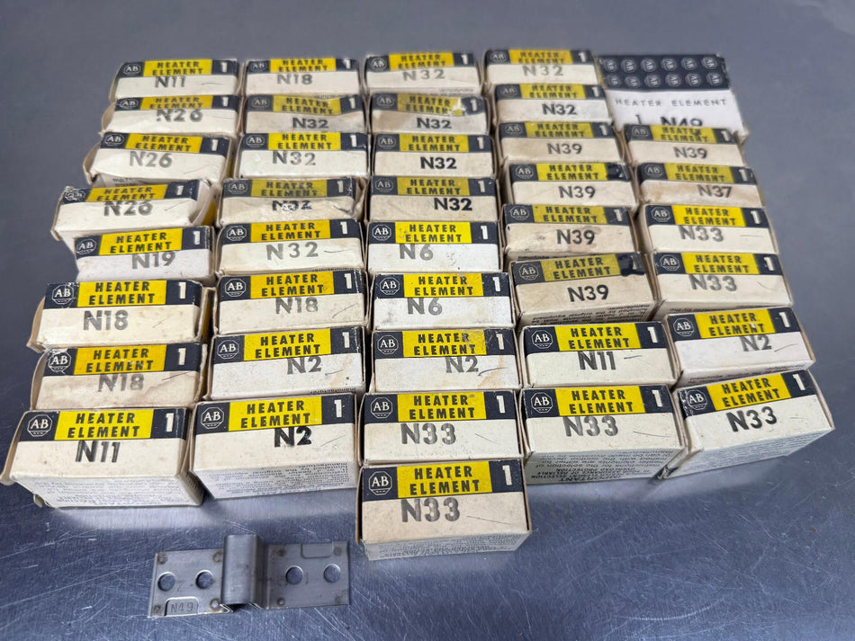 (41) Allen Bradley Overload Heater Elements N2, N6, N11, N18, N33, N39, N49 +++
