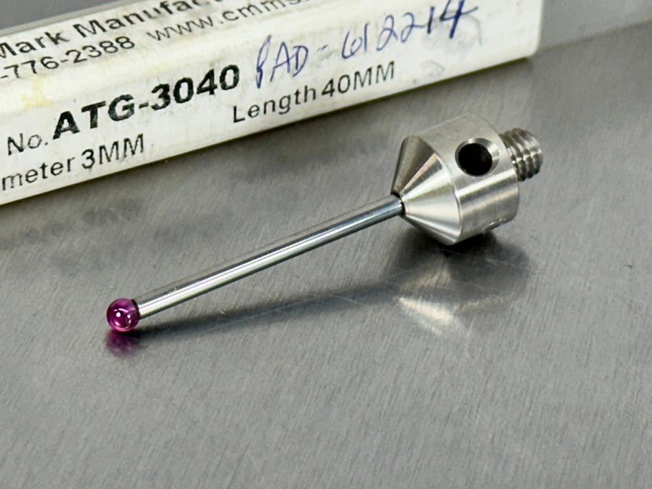 Q-Mark M5 Stylus Carbide Stem 3mm Ruby Ball CMM Probe ATG-3040