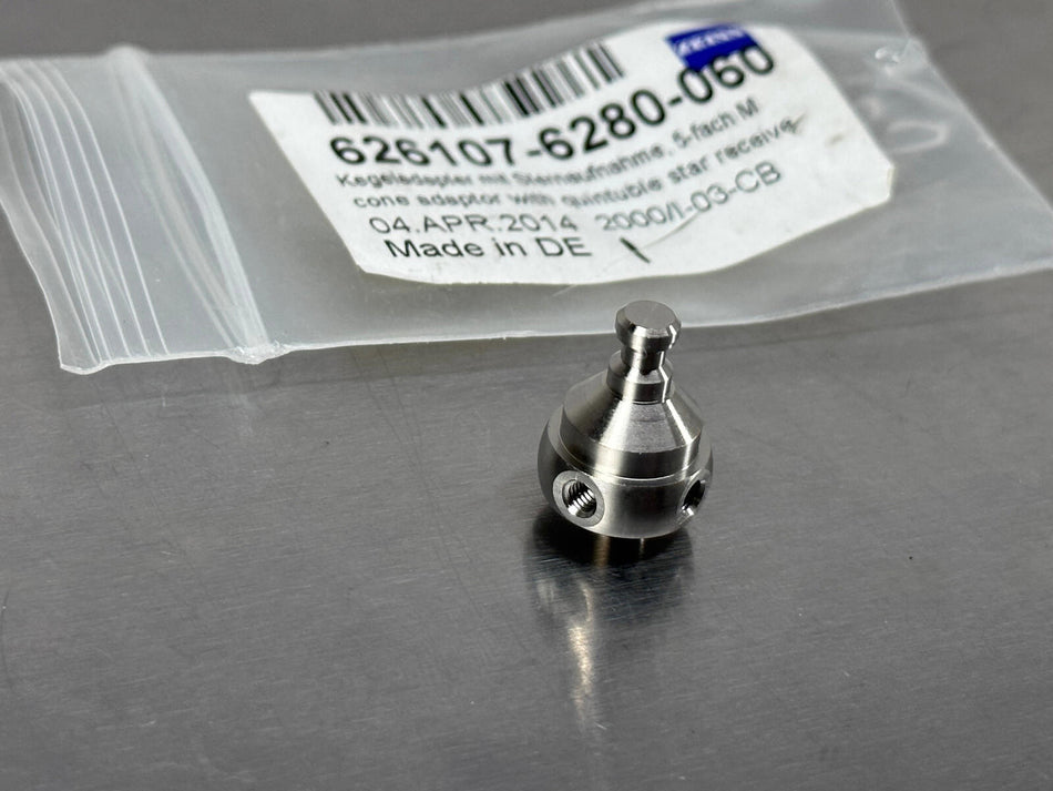 Zeiss CMM Stylus 4 Sided Cube M3 w/ Cone Adapter 626107-6280-060
