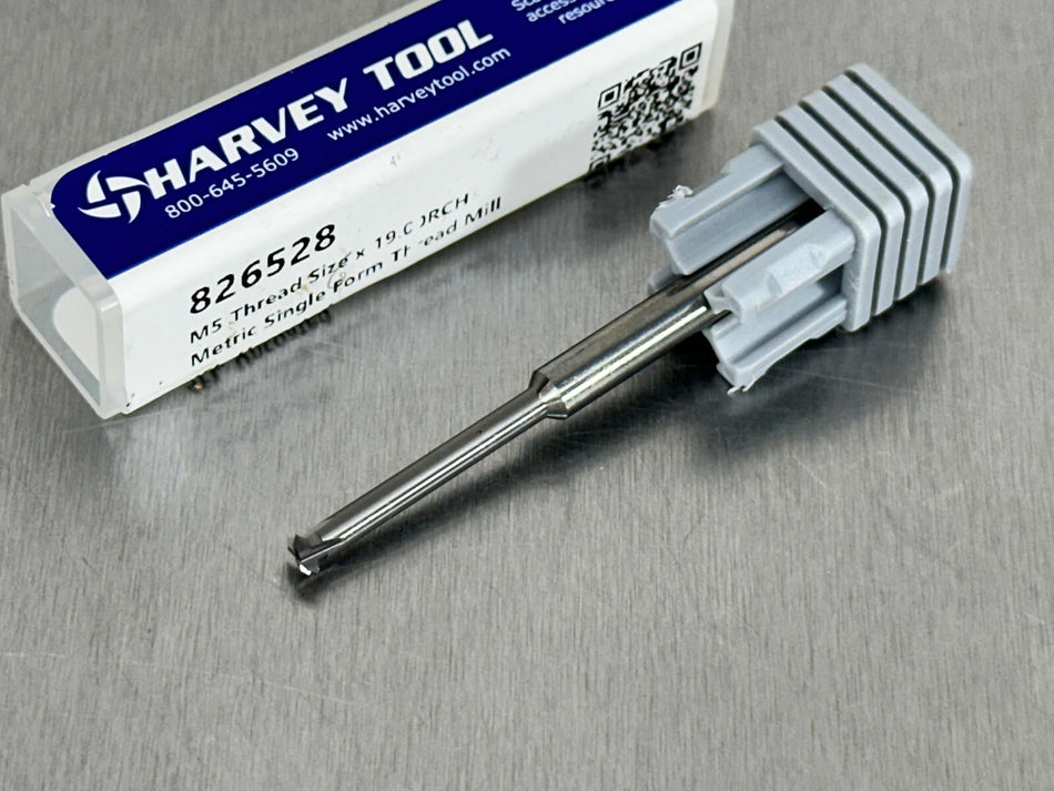 Harvey M5 Carbide Thread Mill Single Form Milling Cutter 826528