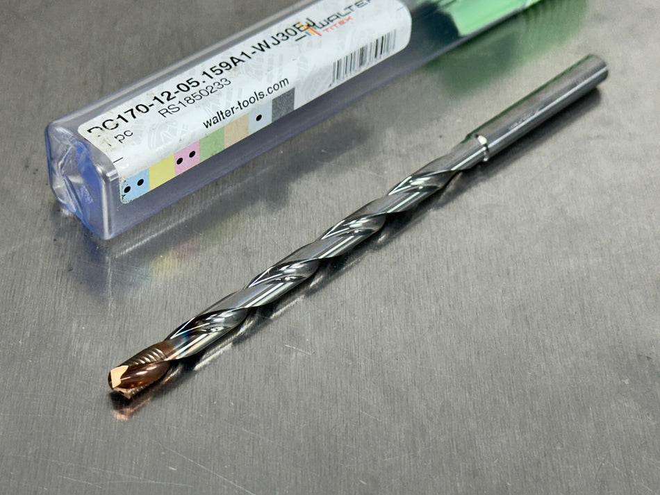 Walter 13/64" Solid Carbide Drill 12xD Coolant Through DC170-12-05.159A1-WJ30EJ