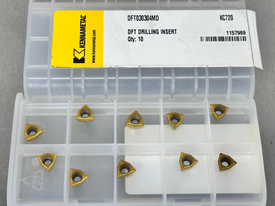 Kennametal DFT030304MD KC720 Carbide Insert (Pack of 10)