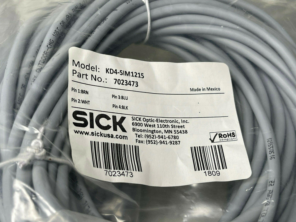 Sick KD4-SIM1215 Optic Sensor Cable 7023473