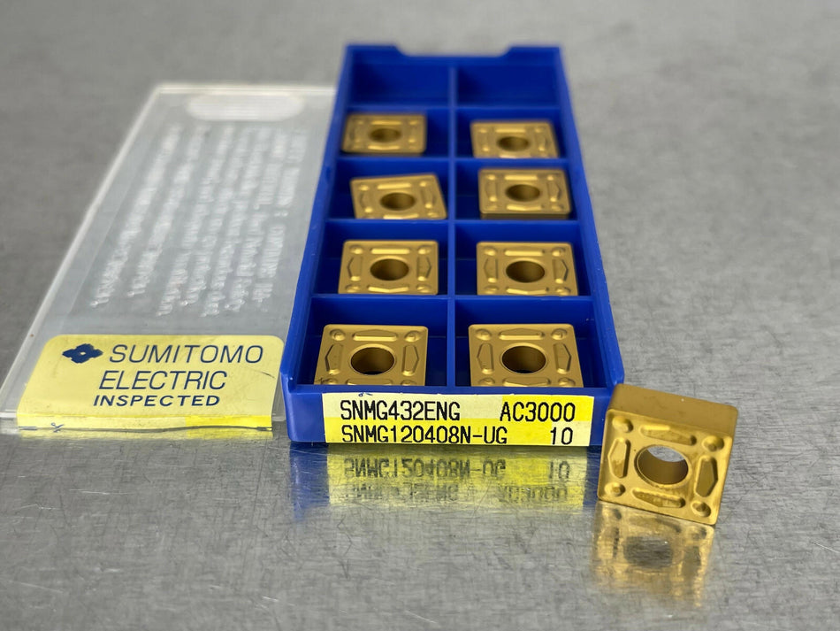 Sumitomo SNMG432ENG AC3000 Carbide Inserts SNMG 120408N-UG (Pack of 9)