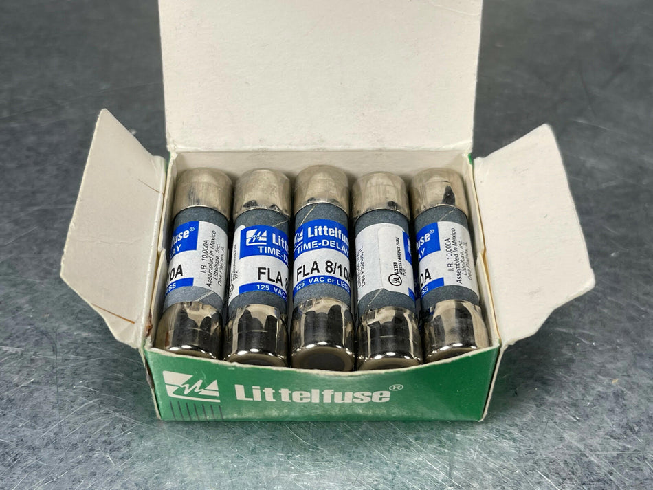 (Box of 10) Littlefuse FLA 8/10 Fuse 8/10A 125V Time Delay