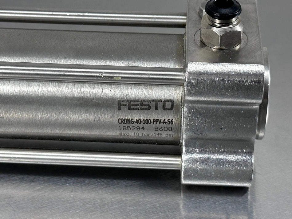Festo Stainless Steel Pneumatic Cylinder 40mm Piston Rod CRDNG-40-100-PPV-A-S6
