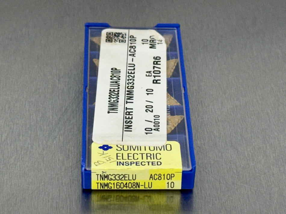 Sumitomo TNMG332 ELU AC810P TNMG160408N-LU Carbide Insert (Pack of 10)