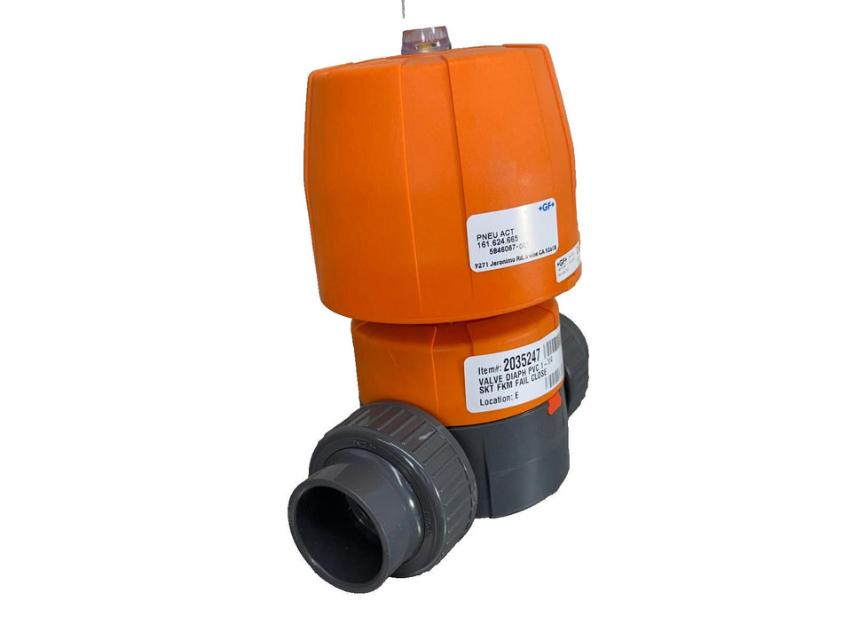 Georg Fischer GF 1-1/4" Pneumatic Diaphragm Valve PVC Fail Close 161 624 665