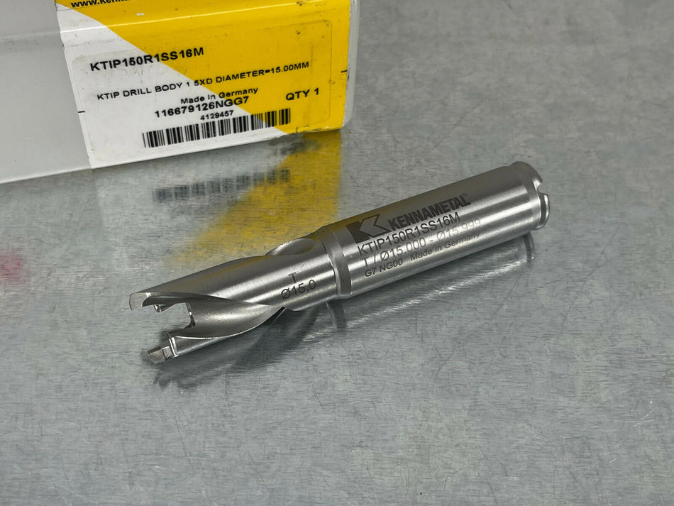 Kennametal KTIP150R1SS16M Indexable Drill Body KenTip 15mm - 15.99mm