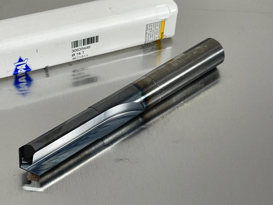 Mapal 16.7mm Solid Carbide Drill Coolant Through TiAlN Coated