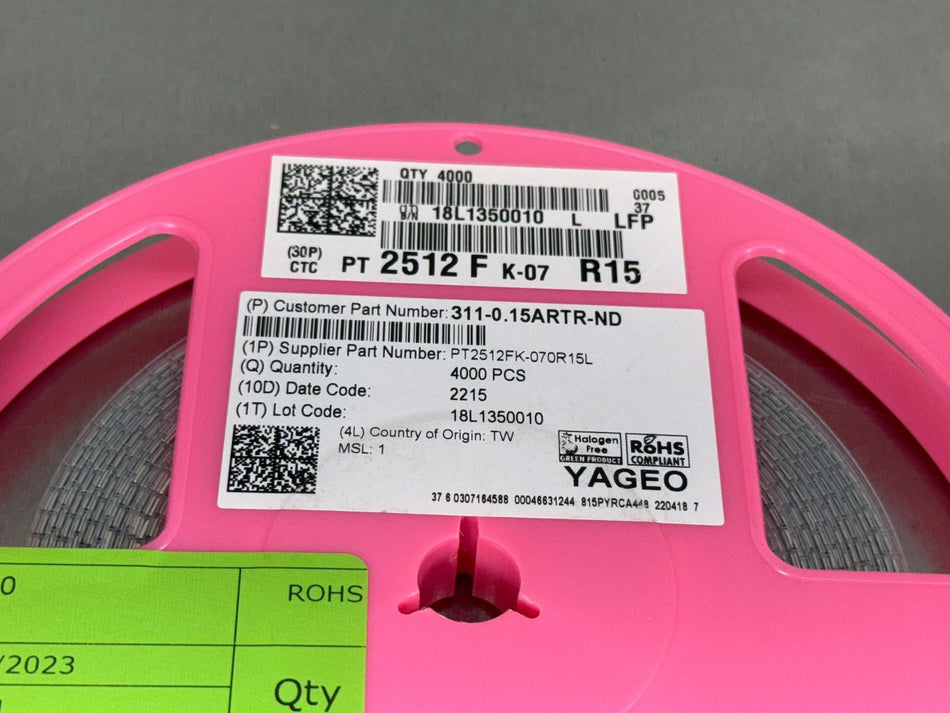Yageo PT2512FK-070R15L Resistor Surface Mount (QTY:  Reel of 2000)