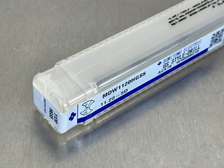 Sumitomo 11.2mm Carbide Drill 5xD Through Coolant MDW1120HGS5, 5VHY224