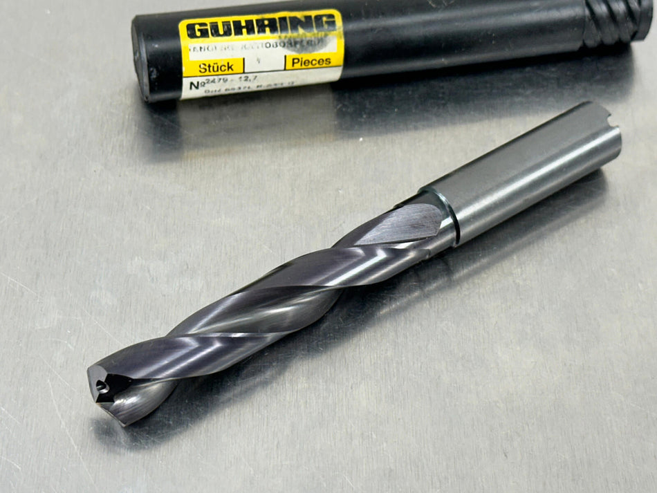 Guhring 1/2" Carbide Drill 2479 Coolant Through 5xD Nano-Firex