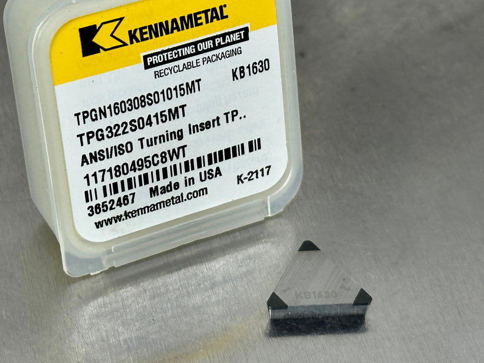 Kennametal TPG322S0415MT KB1630 Turning Insert PCBN Triangle TPG322 3652467