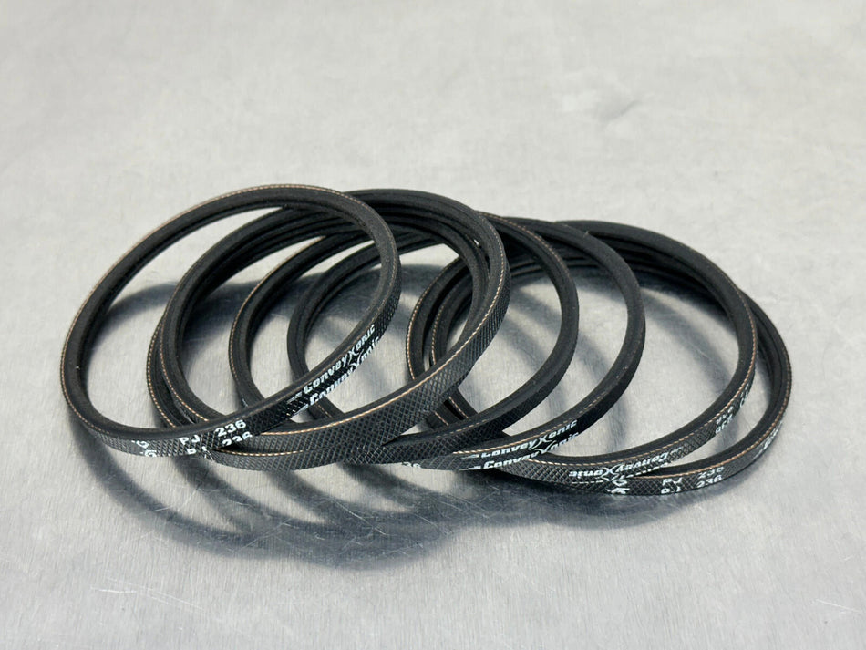 (7) ConveyXonic PJ 236 Belt Poly-V Multi-Rib Conveyor Powered Roller