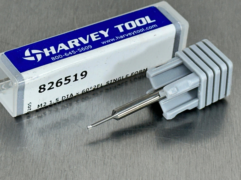 Harvey M2 Carbide Thread Mill Single Form Milling Cutter 826519