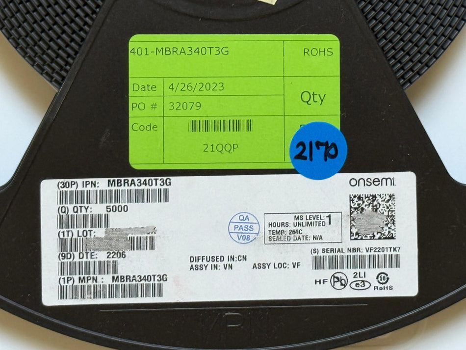 Onsemi MBRA340T3G Diodes (Qty 2170)