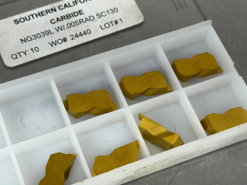 Southern CA Carbide NG3039L SC130 Carbide Insert .005 Rad (Pack of 7)