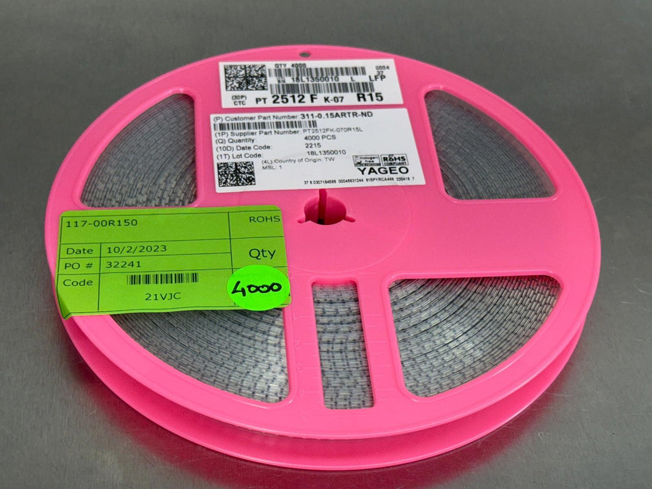 Yageo PT2512FK-070R15L Resistor Surface Mount (QTY:  Reel of 4000)