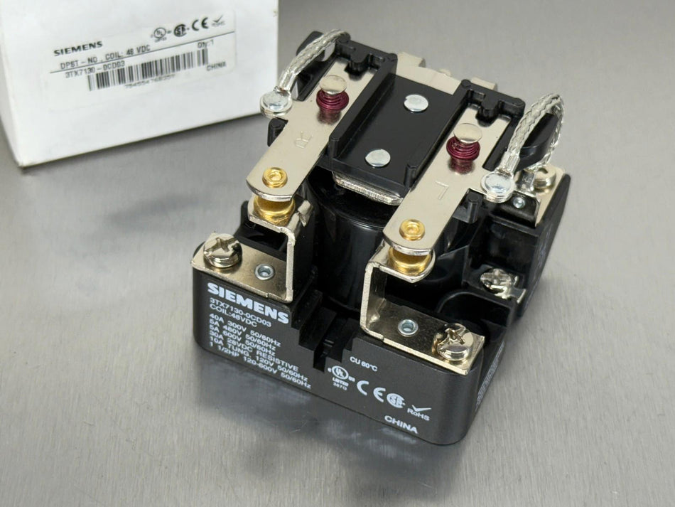 Siemens 3TX7130-0CD03 Open Power Relay Heavy Duty DPST-NO, 40A, 48VDC