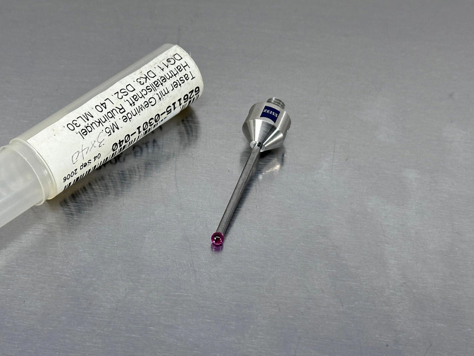 Zeiss CMM Stylus M5, DK3 L40 Ruby Ball Sphere 626115-0301-040