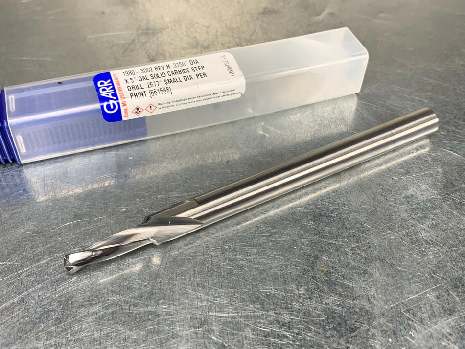 Garr Solid Carbide Step Drill .2677" x .3750" x 5" OAL