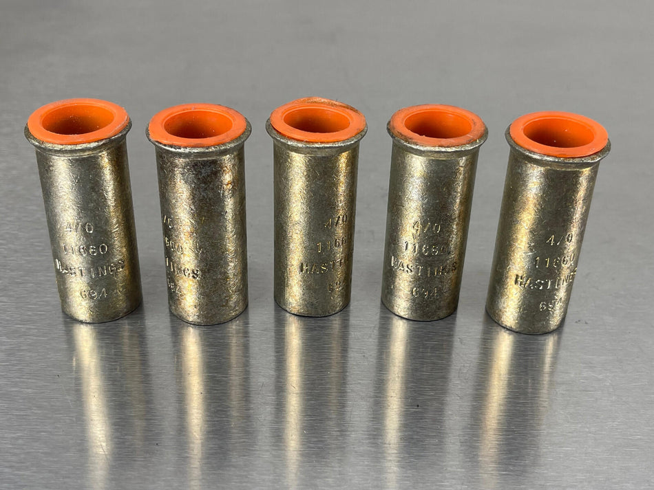 (5) Hastings 11660 Grounding Cable 4/0 Ferrule for Bolted Terminals