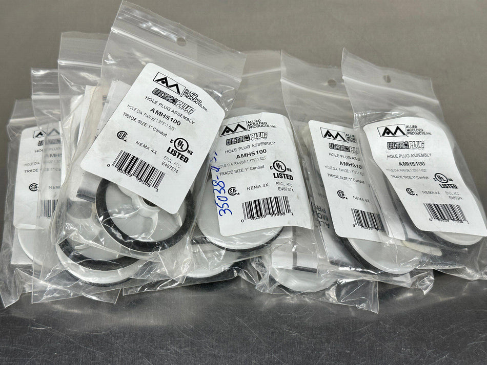 (10) Allied AMHS100 Enclosure Plug Gray 1" Conduit (1.375 - 1.625) UltraPlug