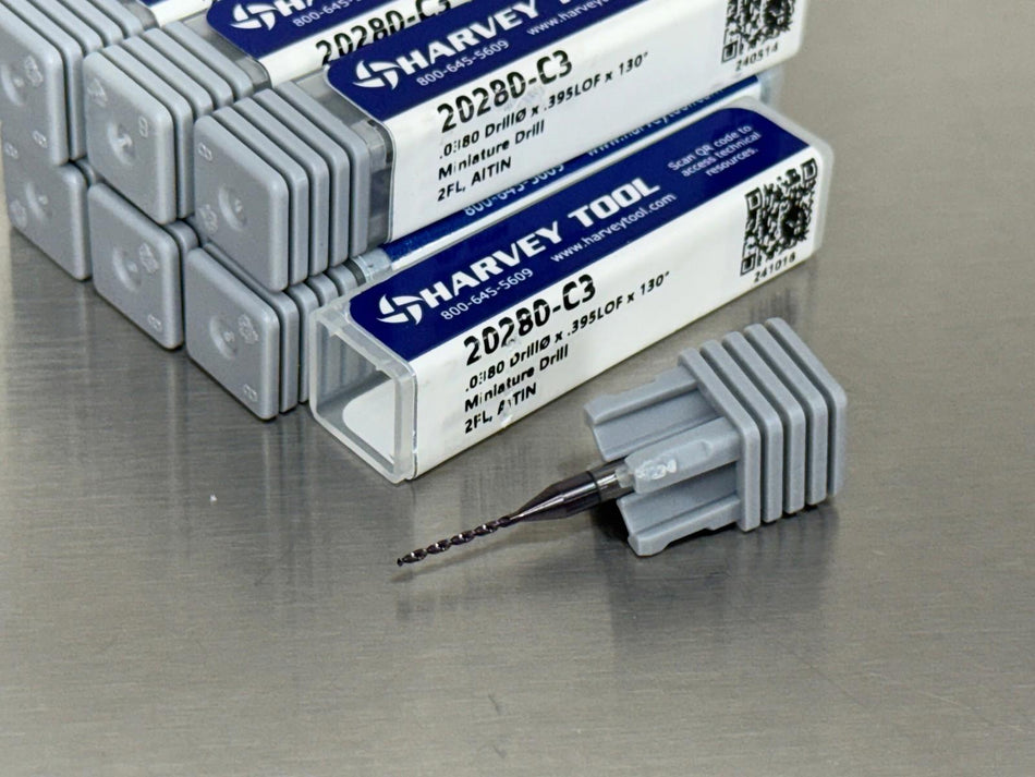 Harvey .038" Solid Carbide Drill Miniature 20280-C3 (Qty. 7)