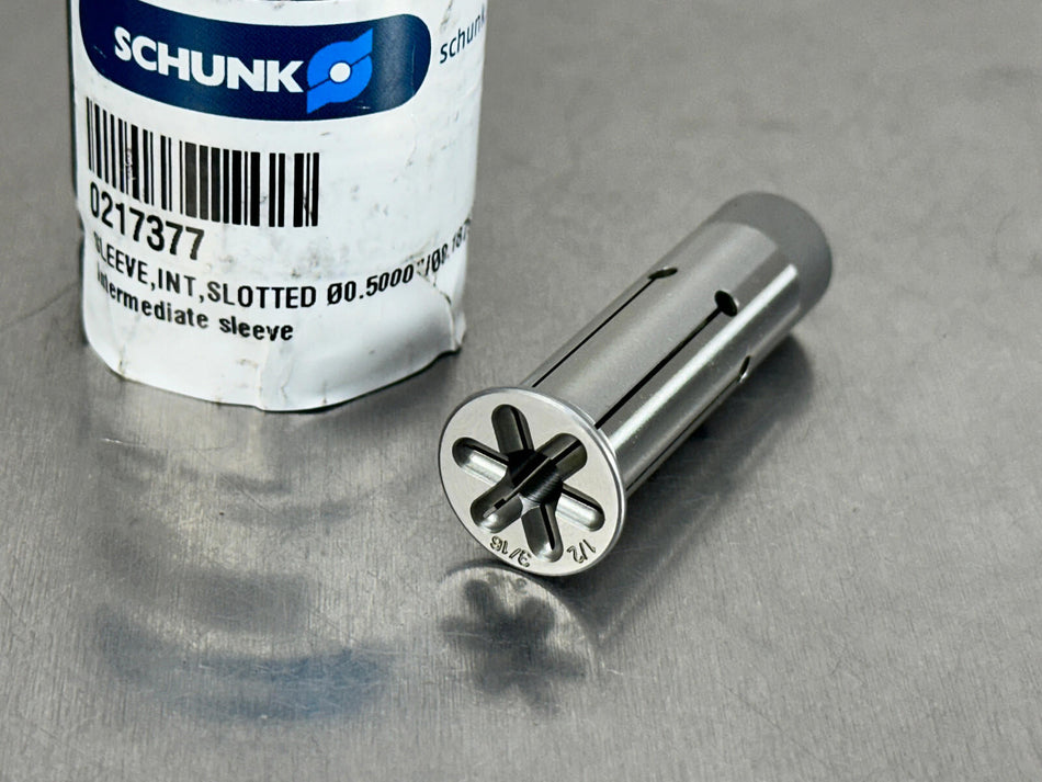 Schunk 3/16" x 1/2" Intermediate Sleeve Hydraulic Chuck Collet GZB-S 217377
